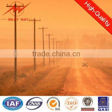 10kv single circuit galvanzied electric pole power pole