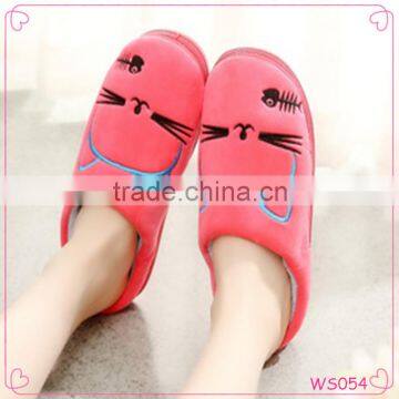 Cat print comfortable quiet warm cartoon indoor slipper for women cute winter slippers