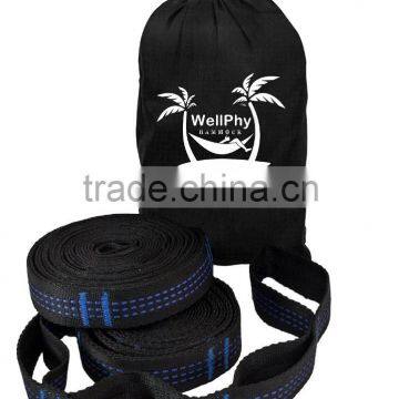 Camping Hammock Tree Straps Heavy Duty Extra Long, Ultralight, & Adjustable Loops. No-Stretch Polyester