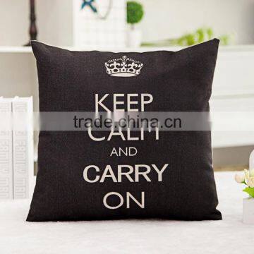 Home Decorative Cotton Linen Blended Cushion Cover Crown Throw Pillow Case photo-5