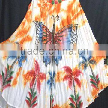 New fashionable neck design pattern tie & dye printed fashion umbrella print dress in indian wholesale