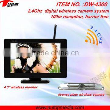 DW-4300 2.4Ghz Digital Signal Wireless Car Rear View Camera System + Licence Plate Camera