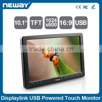 Hidden bracket 4 wirse resistive touch panel widescreen lcd monitor