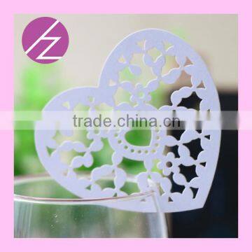 Laser cut heart card for wine glass place card JK02 Haoze brand