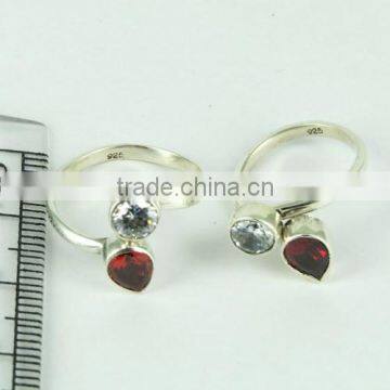 Charms Jewelry !! White CZ & Red CZ 925 Sterling Silver Toe Rings, Silver Jewelry, Wholesale Silver Jewelry