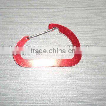 China Made Red Color Aluminum Flat Karabiner Snap Hook D Type Spring Hook In Rigging Manufacturer photo-2