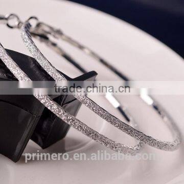 Fashion Large Gold Hoop Round Matte Dangle Earring Jewelry Designs New Model photo-5