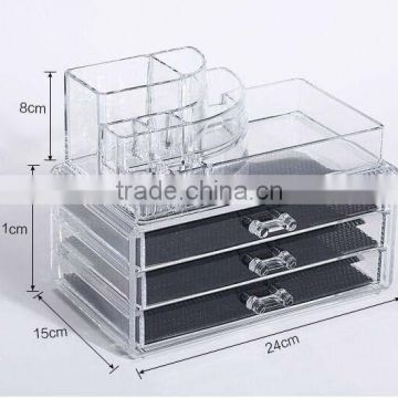 new product 2016 acrylic makeup organizer,clear make up organizer acrylic stands with flip up lid