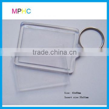 Promotional Rectangle shape Plastic Acrylic Photo Keychain