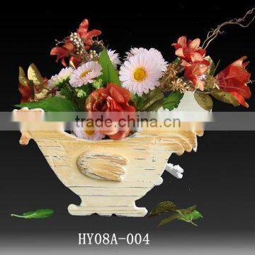 French Cute Cock Shape Wood Garden Pot photo-1