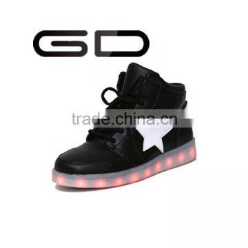 GD night performance black led shining shoes women display for light up