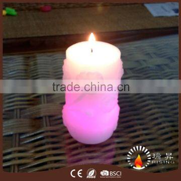 Handcraft Pillar real burning led candles with Magic Color Changing