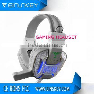 super bass gaming headset with cool light USB plug