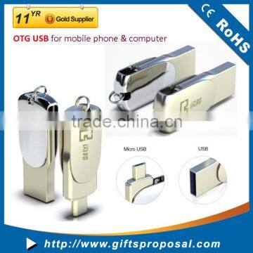 Newest OTG Mobile USB DISK Swivel With High Quality Customize 8G,16G,32G,64G Storage photo-2