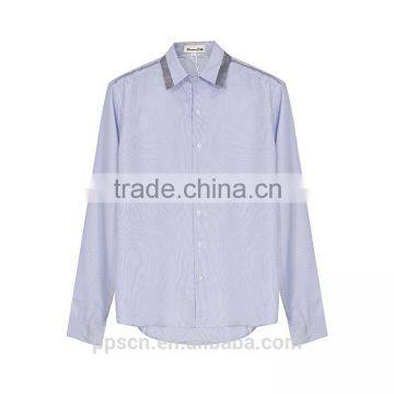 2016 New Fashion Designs Formal Spring Stand-up Collar Long Sleeve Latest Men's Dress Shirt for Men