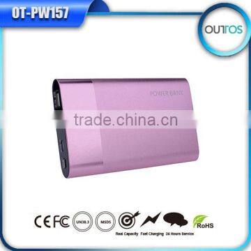 Dual USB output slim power bank 6000mah for iphone samsung