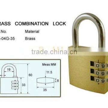 Brass Combination Padlock / safe combination lock CB-04G-35