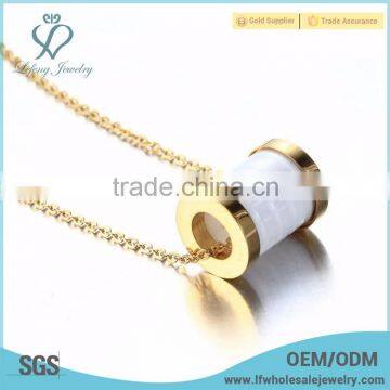 Fashion New Design Stainless Steel Ceramic Necklace Jewelry