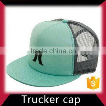 custom wholesale White and green blank snapback trucker cap