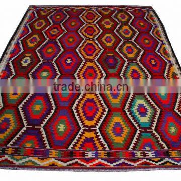 Colorful Kilim Rug - Eclectic Vintage Handmade Rug