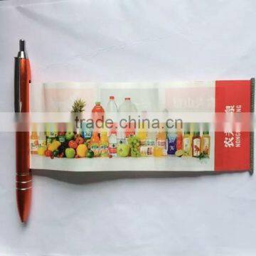 high quality metal promotional pen with roll out paper,advertising promotion pens,pull out pen