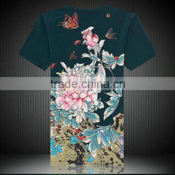 100% cotton t-shirt with digital printing pattern