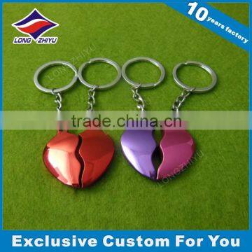 Half Heart Couple Keychain Custom Keychain Metal Keyholder in Different Color