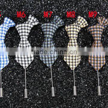 Western Classic Tie Shaped Lapel Pin,Fashion Plaided Long Needle Pins For Dresses photo-3