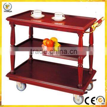 layers wooden service liquor tea trolley for hotel air restaurant yiyongjia with drawer