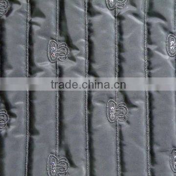 Fashion Polyester Stripe Embroidered Thermal Padded Fabric With Quilting for Down Coats/jacket photo-4
