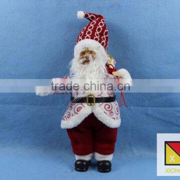 Cheerful Standing Santa Claus Christmas Figure with Presents