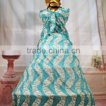 2015 Kapok Highest Quality African Lace Lemon Green Lace Fabrics Water Soluble Lace Trimming