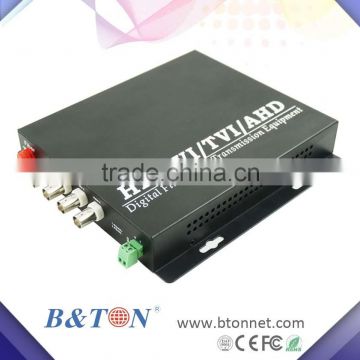 1080P/720P 2chs HD-TVI video to Ethernet fiber optical converter, 20km on SMF, single fiber 1310nm, 1550nm