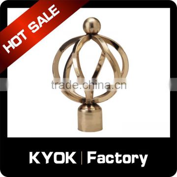 KYOK new design home decoration crystal flower finials&Africa popular decorative chromed curtain rod finial