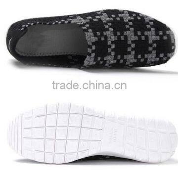 China Factory Handmade Woven Elastic Casual Shoes