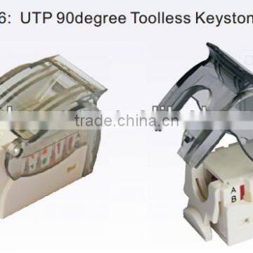 Cat5e / cat6 UTP 90degree Toolless Keystone Jack