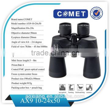 AX9 COMET powerful zoom 10-24x50 adjustable binocular