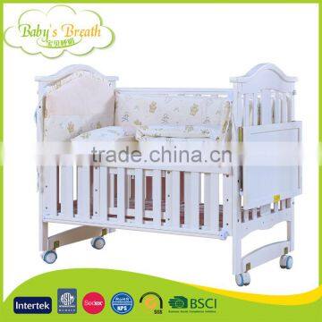 WBC-39A Factory Direct Sales Unfinished Wooden Baby Cots Green Bed, Baby Cots Swings photo-4