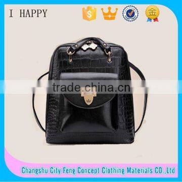 2015 wholesale factory prices Fashion Lady school Backpack with PU