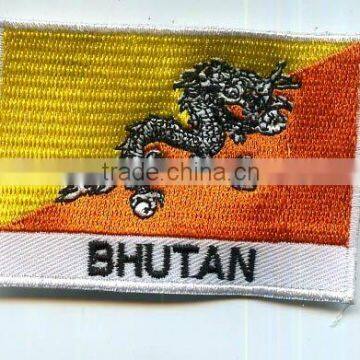 BHUTAN Embroidery flag patch