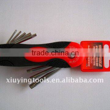 TOP folding hex key set( CRV steel)