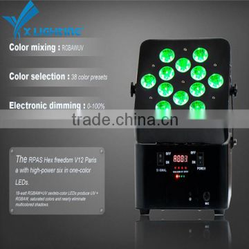 12PCS 15W RGBWA 5in1 Wireless Battery PAR 64 LED Stage Lights