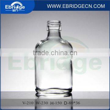 210ml clear flat glass bottles for liquor