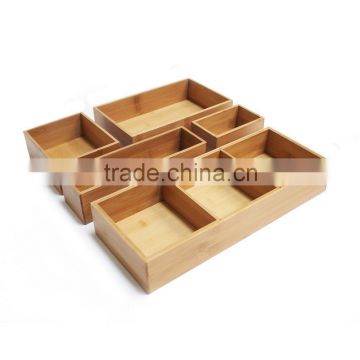 Bamboo Drawer Organizer Boxes bamboo desk organizer 5 pcs container