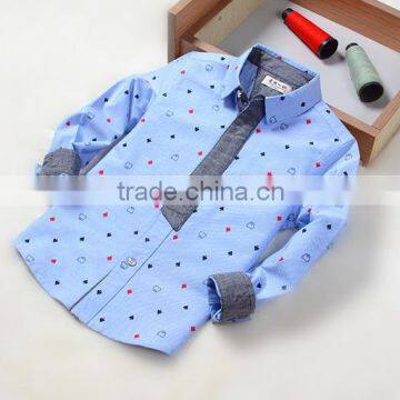 2-14 years old Custom Turn Down Collar Fashion Boys Cotton Top Shirts