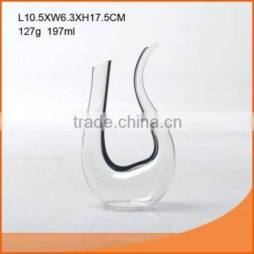 mouth blown U shape crystal wine decanter wholesale 1200ml