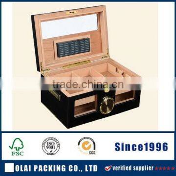 fancy rectangular black wood cigar packing box