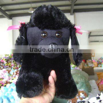 30cm promotional customzied stuffed black plush poodle animal shape handbag toy with handgrip