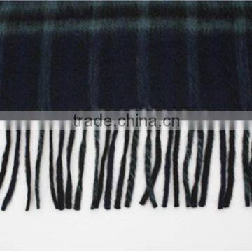 D/Blue Double Sided Plain Wool Scarf With Fringe photo-3