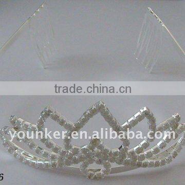 bridal tiara,hair accessories,Heart rhinestone tiara